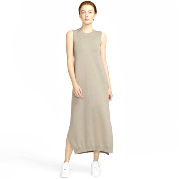 NWT Nike ESC Every Stitch Considered Silk Blend Knit Maxi Dress in Stone - Picture 2 of 6